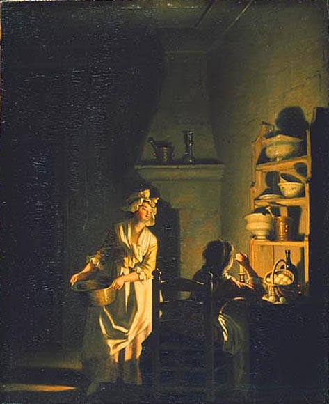 Testing Eggs. Interior of a Kitchen